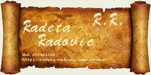 Radeta Radović vizit kartica